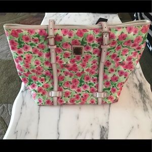 Dooney and Bourke large leather tote - flowers :)